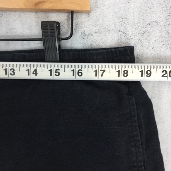 J Jill Linen Shorts Women's Medium Black Elastic Waist Straight Leg - Picture 7 of 10